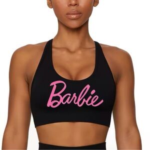 Barbie Black Sports Gym Bra Top Yoga Running Workout Elastic Seamless Bra